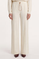 Wool Fleece Drawstring Trousers - WHITE - 37532 - 1