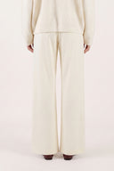 Wool Fleece Drawstring Trousers - WHITE - 37532 - 2