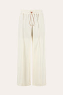 Wool Fleece Drawstring Trousers - WHITE - 37532 - 4