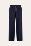 Wool Fleece Drawstring Trousers - BLUE DENIM - 37533 - 4