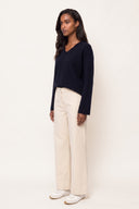 Comfort Cashmere V-Neck Sweater - BLUE NAVY - 37159 - 3