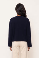 Comfort Cashmere V-Neck Sweater - BLUE NAVY - 37159 - 2