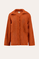 Cashmere Silk Open-Knit Cardigan - TANGERINE - 37545 - 4