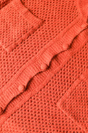 Cashmere Silk Open-Knit Cardigan - TANGERINE - 37545 - 5