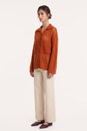 Cashmere Silk Open-Knit Cardigan - TANGERINE - 37545 - 3