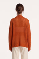 Cashmere Silk Open-Knit Cardigan - TANGERINE - 37545 - 2