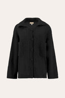 Cashmere Silk Open-Knit Cardigan - BLACK - 37161 - 4
