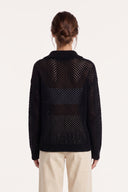 Cashmere Silk Open-Knit Cardigan - BLACK - 37161 - 2
