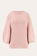 Mouliné Embellished Poncho Sweater - ROSE MOULI - 37163 - 4