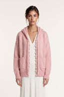 Mouliné Embellished Hooded Jacket - ROSE MOULI - 37164 - 1