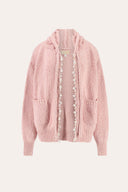 Mouliné Embellished Hooded Jacket - ROSE MOULI - 37164 - 4