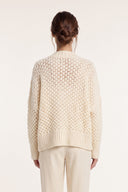 Cashmere Silk Micro-Paillettes V-Neck Sweater - WHITE - 37165 - 2