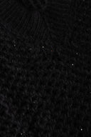 Cashmere Silk Micro-Paillettes V-Neck Sweater - BLACK - 37166 - 5