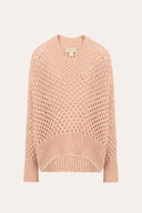Alpaca Wool Micro-Paillettes V-Neck Sweater - BLUSH - 37546 - 4