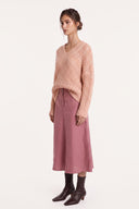 Alpaca Wool Micro-Paillettes V-Neck Sweater - BLUSH - 37546 - 3
