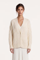 Cashmere Silk Micro-Paillettes Cardigan - WHITE - 37167 - 1