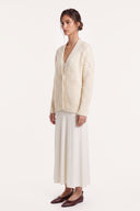Cashmere Silk Micro-Paillettes Cardigan - WHITE - 37167 - 3