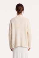 Cashmere Silk Micro-Paillettes Cardigan - WHITE - 37167 - 2