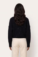 Cashmere Silk Micro-Paillettes Cardigan - BLACK - 37168 - 2