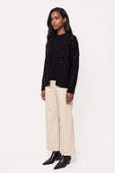 Cashmere Silk Micro-Paillettes Cardigan - BLACK - 37168 - 3