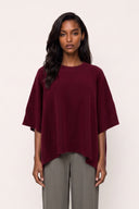 Cashmere Poncho Sweater - BORDEAUX - 37169 - 1