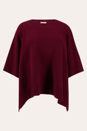 Cashmere Poncho Sweater - BORDEAUX - 37169 - 4