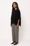 Cashmere Poncho Sweater - BLACK - 37547 - 3