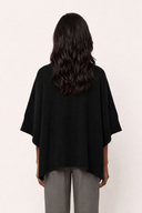 Cashmere Poncho Sweater - BLACK - 37547 - 2