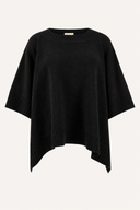 Cashmere Poncho Sweater - BLACK - 37547 - 4