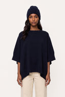 Cashmere Poncho Sweater - BLUE NAVY - 37171 - 1