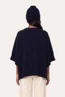 Cashmere Poncho Sweater - BLUE NAVY - 37171 - 2