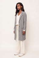 Loosely fitted plissè wool viscose coat - PEARL - 37549 - 3