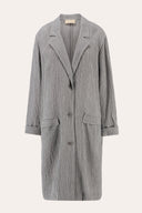Loosely fitted plissè wool viscose coat - PEARL - 37549 - 4