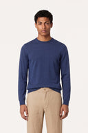 Ultrafine Wool Crew-Neck Sweater - DENIM - 37142 - 1
