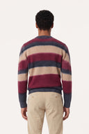 Airbrushed Striped Wool Fleece Crew-Neck Sweater - BORDEAUX S - 37149 - 2