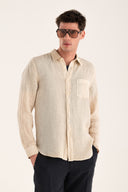 Regular Fit Linen Pocket Shirt