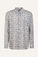 Regular Fit Floral Printed Linen Pocket Shirt - BUTTER - 33485 - 5