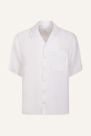 Short-Sleeved Regular Fit Linen Shirt - WHITE - 35142 - 5