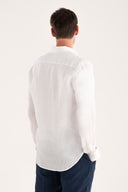 Contemporary Fit Linen Shirt - WHITE - 35870 - 3