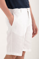 Regular Fit Chino-Style Linen Shorts - WHITE - 35872 - 3