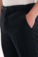 Chino Linen Pants - MARINE - 35873 - 3