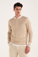 Regular Fit Linen Knit Crewneck