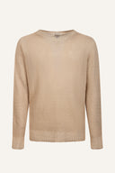 Regular Fit Linen Knit Crewneck - SAFARI SOF - 33540 - 5