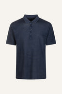 Linen Jersey Polo Shirt - NAVY BLUE  - 33560 - 5