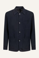Relaxed Four-Button Linen Chore Jacket - MARINE - 35158 - 6