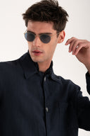 Relaxed Four-Button Linen Chore Jacket - MARINE - 35158 - 5