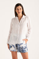 Camicia in lino scollo a V comoda