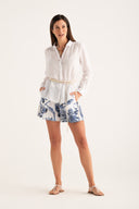 Camicia in lino scollo a V comoda