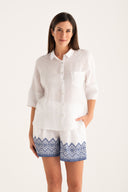 Camicia in lino scollo a V comoda