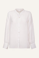 Regular Fit Linen Shirt with Openwork Detailing - WHITE - 35163 - 5